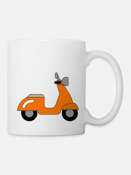 orange Motorrad Design / Bike Design - Tasse - Weiß