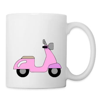 pink Mofa Design / Motorrad Design - Tasse - Weiß - Rechts
