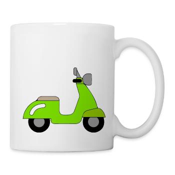 grünes Mofa Design / Motorrad Design - Tasse - Weiß - Rechts