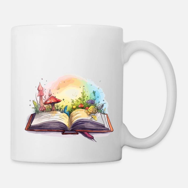 Fantasie Bücher - Tasse - Weiß