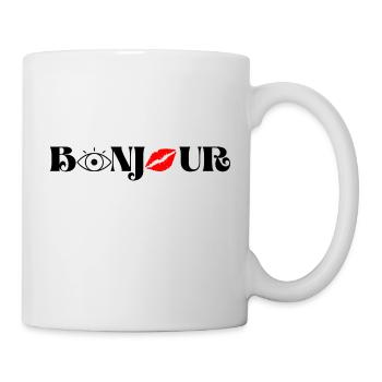 Bonjour - Mug blanc - blanc - Droite
