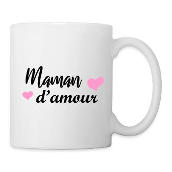 Maman d'amour, cadeau fête des mèress - Mug blanc - blanc - Droite