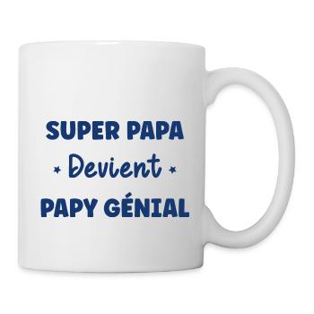 Super papa devient papy génial - Mug blanc - blanc - Droite