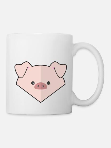 Cute Simple Pig - Mug - white