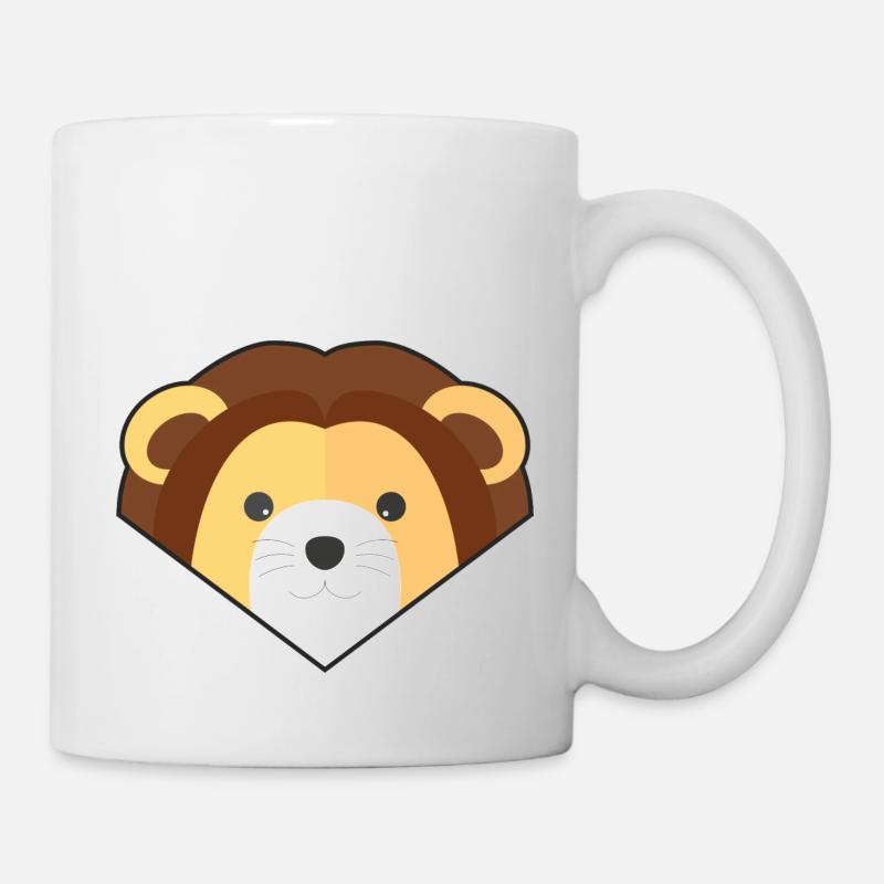 Niedlicher einfacher Löwe - Tasse - Weiß