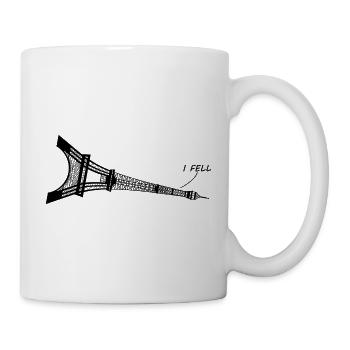 i fell - klingt wie Eiffel Turm - Wortspiel - Tasse - Weiß - Rechts