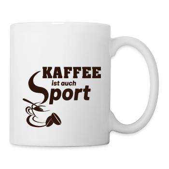 Kaffee ist auch Sport braun - Tasse - Weiß - Rechts