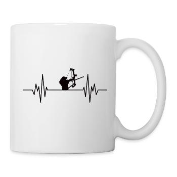 Bogenschießen Archery Herzschlag - Tasse - Weiß - Rechts