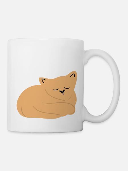 Schlafendes Baby Katze2 - Tasse - Weiß