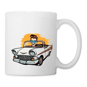 Clément en cabriolet - Mug blanc - blanc - Droite
