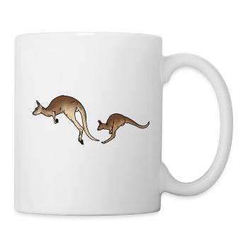 Kangaroo mother and child colored - Mug - white - Right