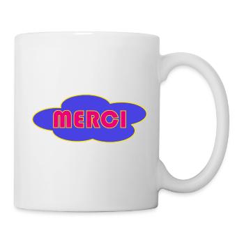 MERCI. THANKS. THANK YOU. ANNIVERSAIRE. NAISSANCE. - Mug blanc - blanc - Droite