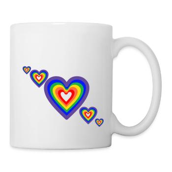 LGBTQ+ HEARTS - Tasse - Weiß - Rechts