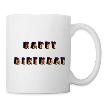 JOYEUX ANNIVERSAIRE. HAPPY BIRTHDAY. ANNIVERSAIRE. - Mug blanc - blanc - Droite