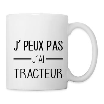 Tracteur addict, ma passion à pleine puissance - Mug blanc - blanc - Droite