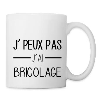 Je peux pas j'ai bricolage j'peux pas j'ai bricole - Mug blanc - blanc - Droite