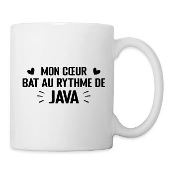 Mon Cœur Bat Au Rythme De Java - Mug blanc - blanc - Droite