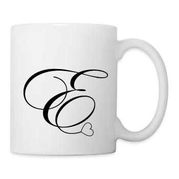 Buchstabe e Kalligraphie Herz - Tasse - Weiß - Rechts
