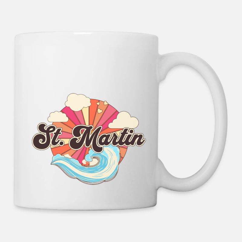 Saint Martin Caraïbes Rétro - Mug blanc - blanc