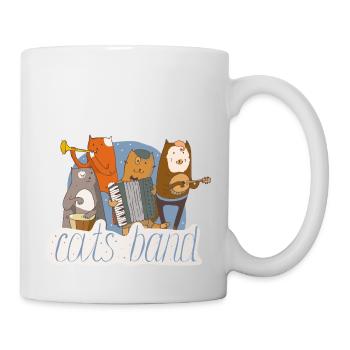 Katzen spielen Musik - Tasse - Weiß - Rechts