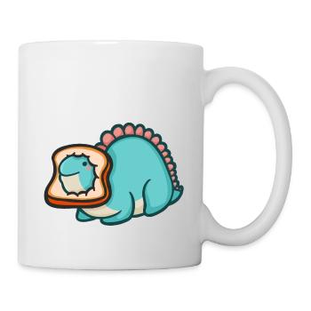 hugadino Brot Dino, süßer Dinosaurier - Tasse - Weiß - Rechts