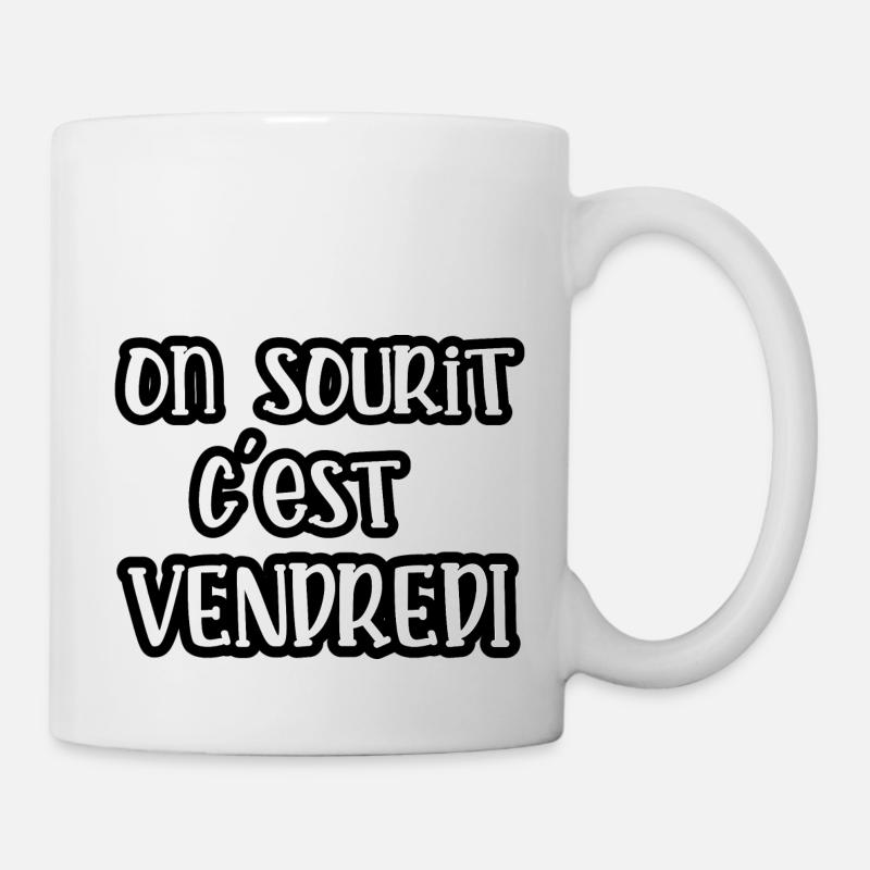 on sourit c'est vendredi - Mug blanc - blanc