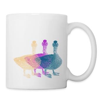Canard, pop art, canards colorés - Mug blanc - blanc - Droite