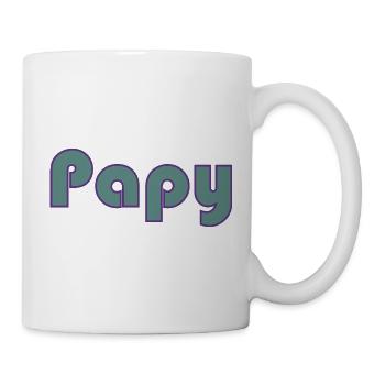 PAPOU. PAPA. FÊTE DES PÈRES. BONNE FÊTE PAPA - Mug blanc - blanc - Droite