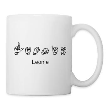 Leonie (name) - design with sign language - Mug - white - Right