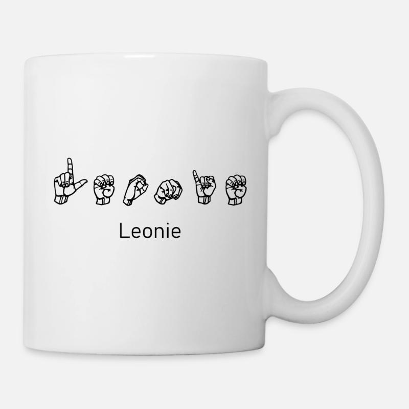 Leonie (name) - design with sign language - Mug - white