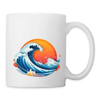 die Welle im Sonnenuntergang - Tasse - Weiß - Rechts