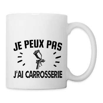 je peux pas j'ai carrosserie - Mug blanc - blanc - Droite