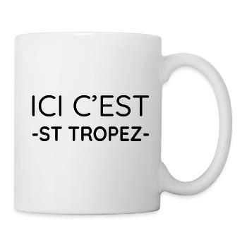 Ici c'est Saint Tropez (noir) - Mug blanc - blanc - Droite