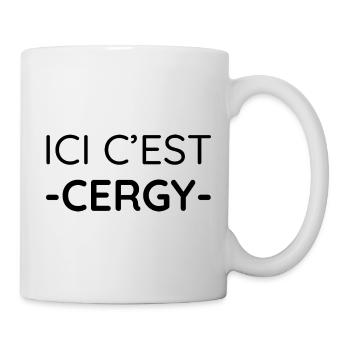 Ici c'est Cergy (noir) - Mug blanc - blanc - Droite