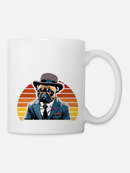 French Bulldog T Shirt Dog funny dog design Dogs - Mug - white