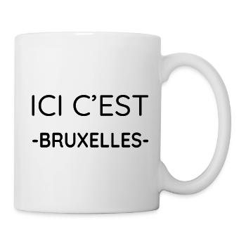 Ici c'est Bruxelles (noir) - Mug blanc - blanc - Droite