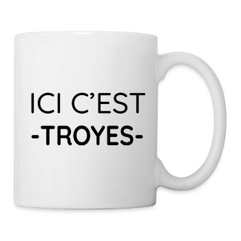 Ici c'est Troyes (noir) - Mug blanc - blanc - Droite