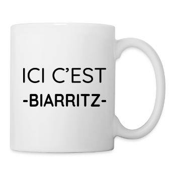 Ici c'est Biarritz (noir) - Mug blanc - blanc - Droite