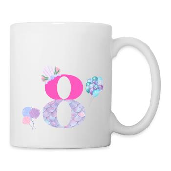 8th birthday mermaid - Mug - white - Right