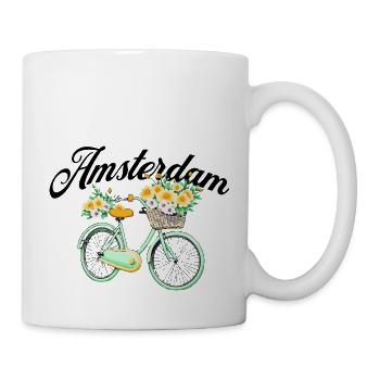 Amsterdam Fleur Vélo Souvenir Hollandais - Mug blanc - blanc - Droite