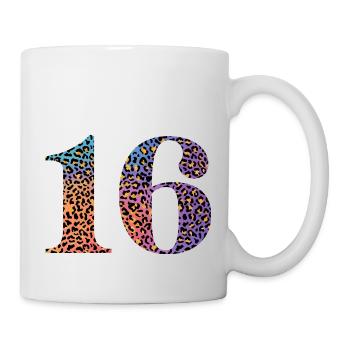 16e anniversaire léopard - Mug blanc - blanc - Droite