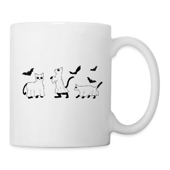 Katzen Gespenster Geister Halloween - Tasse - Weiß - Rechts