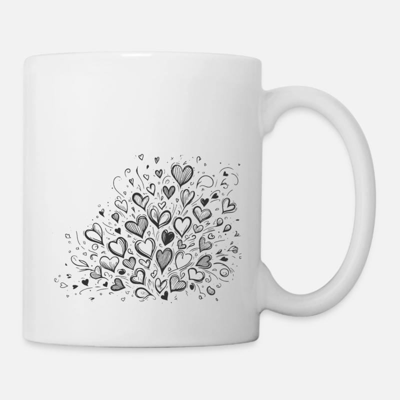 Herz Schwarm - Tasse - Weiß