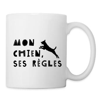 Mon chien, ses règles - Mug blanc - blanc - Droite