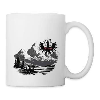 Tiroler Adler mit Berge, dem Land Tirol die Treue - Tasse - Weiß - Rechts
