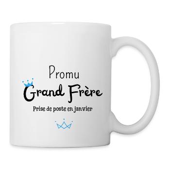 Promu grand frère en janvier - annonce grossesse - Mug blanc - blanc - Droite
