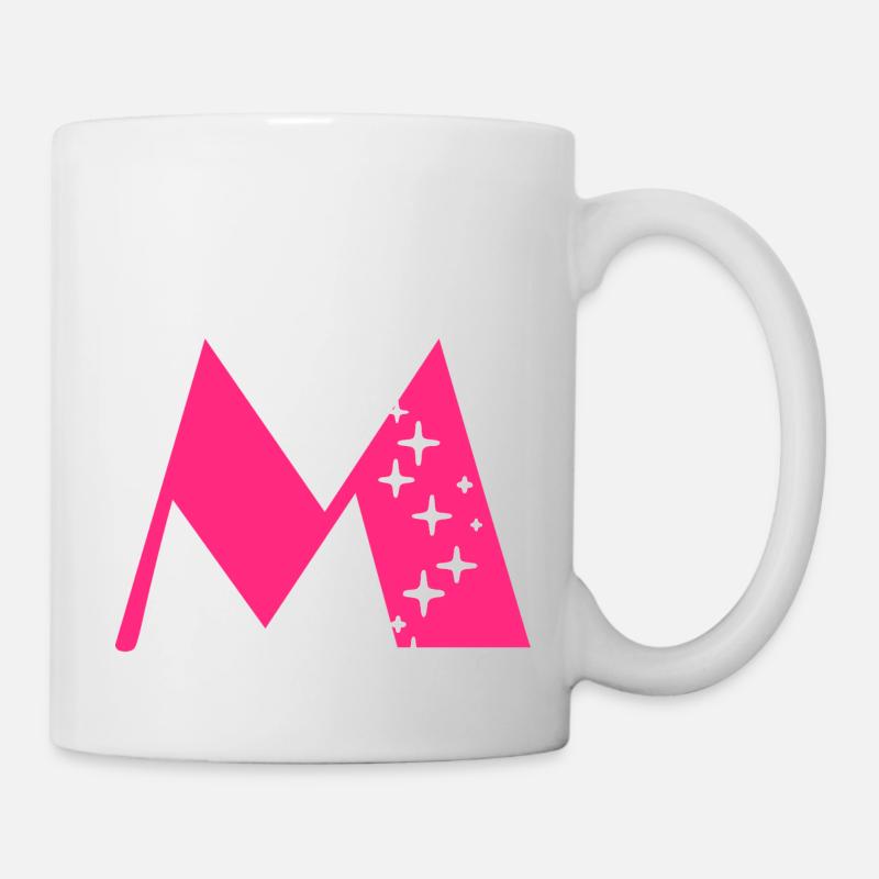Buchstabe M Glitzer - Tasse - Weiß