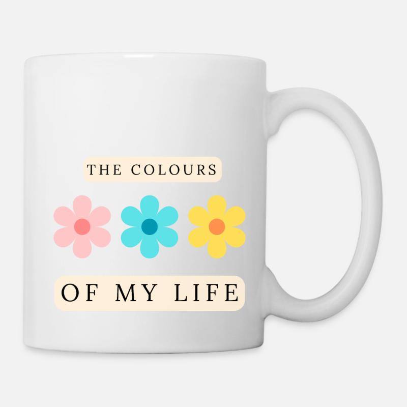 Les couleurs de ma vie sont une source d’inspiration - Mug blanc - blanc