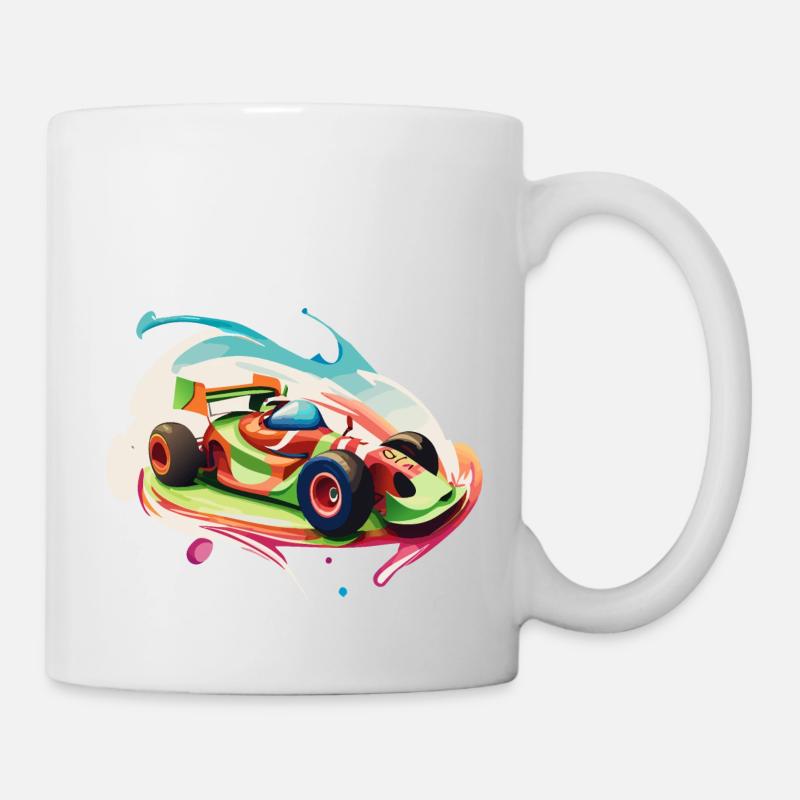 Voiture de course de bonbons - Mug blanc - blanc