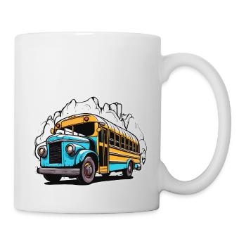 Bus / school bus / yellow / comic / old school - Mug - white - Right